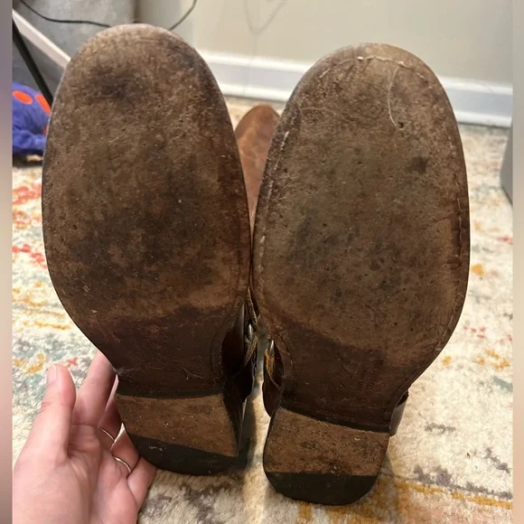 Frye Back Zip Leather Harness Boot - Picture 9 of 10